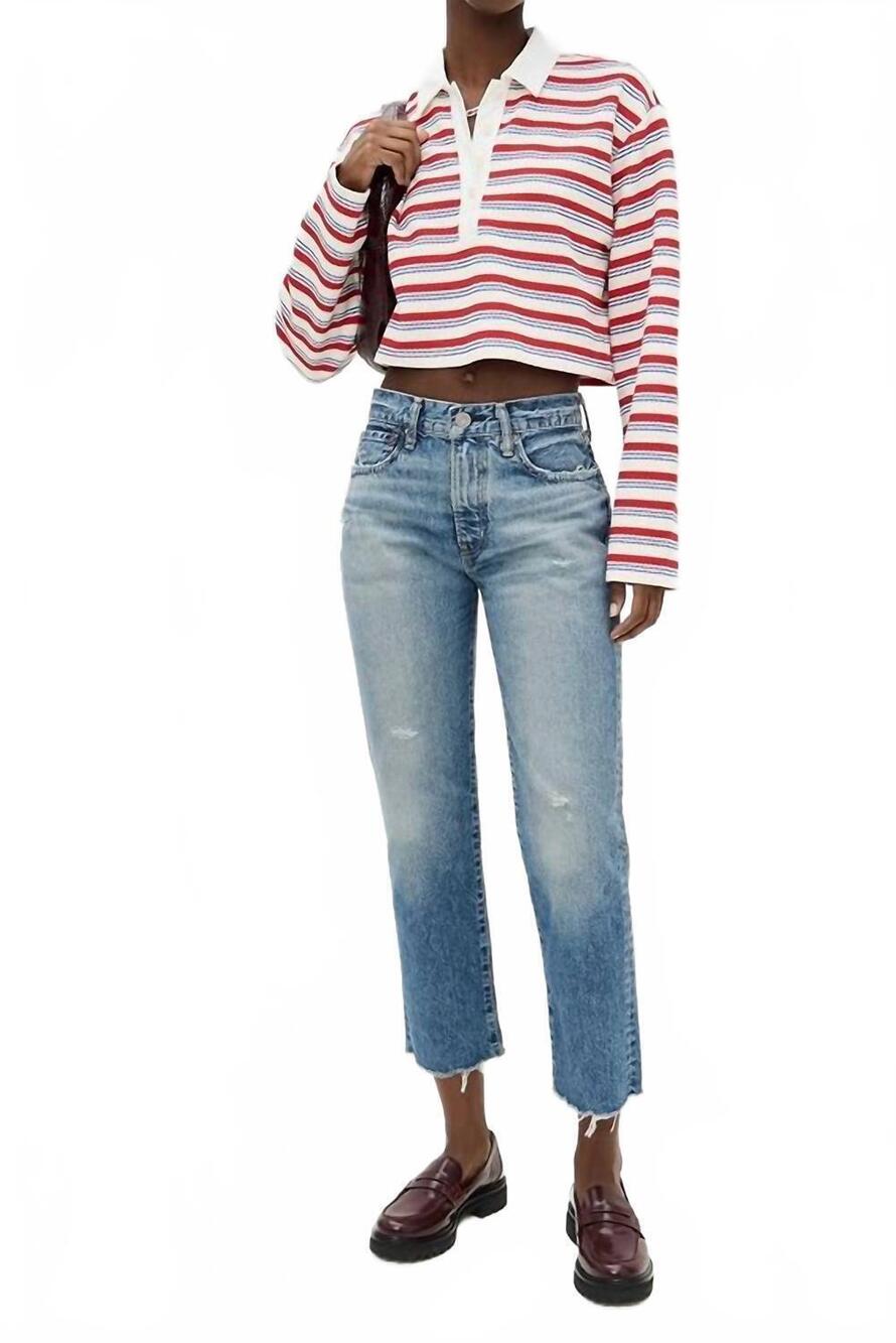 NEW MOUSSY vintage koussuth boys mid-rise straight-leg pants in light blue